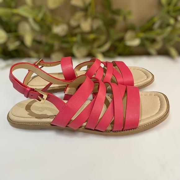 Liverpool Los Angeles Pink Leather Sandals “Northrid” Size 8/8.5 Strappy Flats - Picture 2 of 9